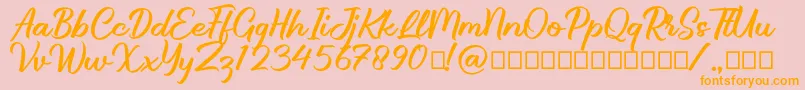 Police Brillotus – polices orange sur fond rose