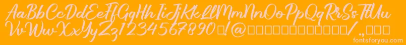 Brillotus Font – Pink Fonts on Orange Background