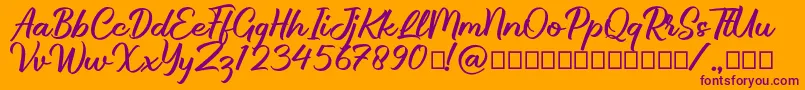 Brillotus Font – Purple Fonts on Orange Background