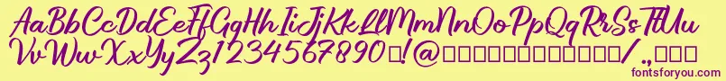 Brillotus Font – Purple Fonts on Yellow Background