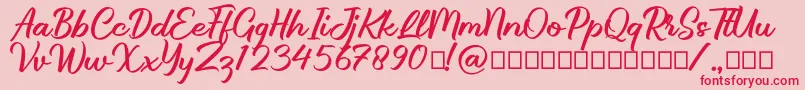 Brillotus Font – Red Fonts on Pink Background