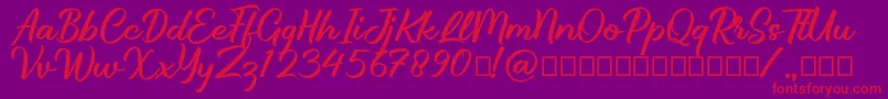 Brillotus Font – Red Fonts on Purple Background