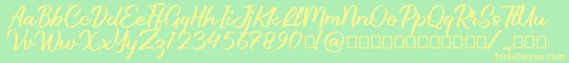 Brillotus Font – Yellow Fonts on Green Background
