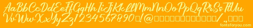 Brillotus Font – Yellow Fonts on Orange Background