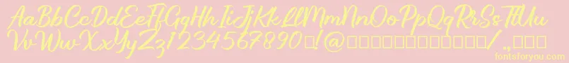 Brillotus Font – Yellow Fonts on Pink Background