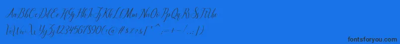 Шрифт brillyo  reguler – чёрные шрифты на синем фоне