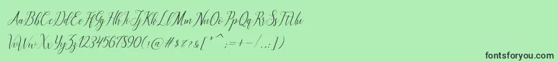 フォントbrillyo  reguler – 緑の背景に黒い文字