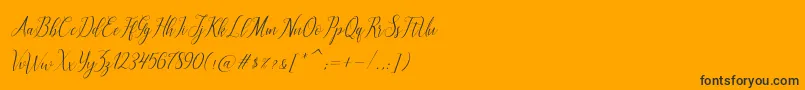 フォントbrillyo  reguler – 黒い文字のオレンジの背景