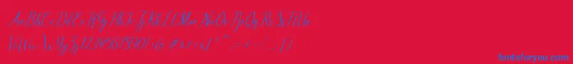 Czcionka brillyo  reguler – niebieskie czcionki na czerwonym tle