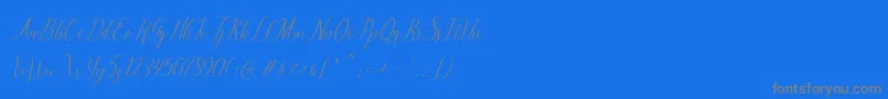 Шрифт brillyo  reguler – серые шрифты на синем фоне