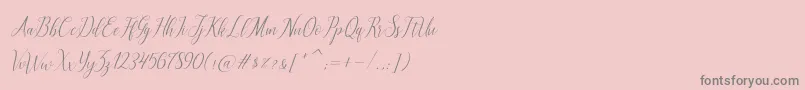フォントbrillyo  reguler – ピンクの背景に灰色の文字