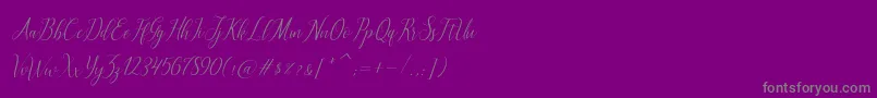 フォントbrillyo  reguler – 紫の背景に灰色の文字