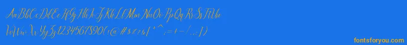 Шрифт brillyo  reguler – оранжевые шрифты на синем фоне