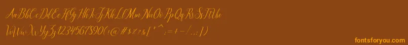 Шрифт brillyo  reguler – оранжевые шрифты на коричневом фоне
