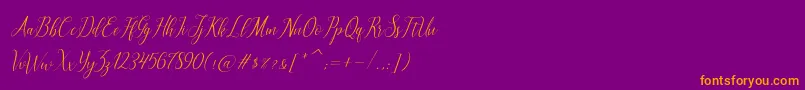 Шрифт brillyo  reguler – оранжевые шрифты на фиолетовом фоне