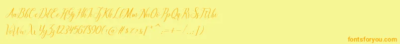 Шрифт brillyo  reguler – оранжевые шрифты на жёлтом фоне