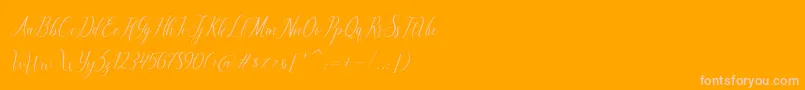 Шрифт brillyo  reguler – розовые шрифты на оранжевом фоне