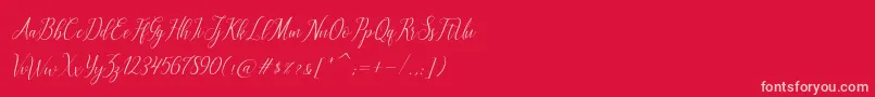 brillyo  reguler-fontti – vaaleanpunaiset fontit punaisella taustalla