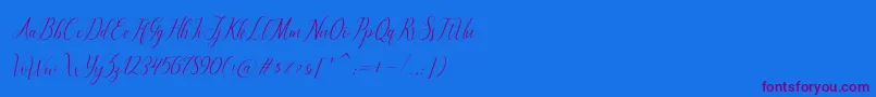 Шрифт brillyo  reguler – фиолетовые шрифты на синем фоне