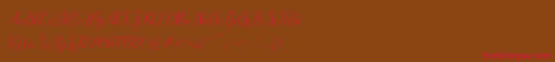 Шрифт brillyo  reguler – красные шрифты на коричневом фоне
