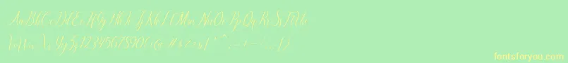 brillyo  reguler-fontti – keltaiset fontit vihreällä taustalla