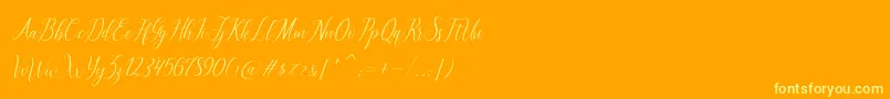 brillyo  reguler Font – Yellow Fonts on Orange Background