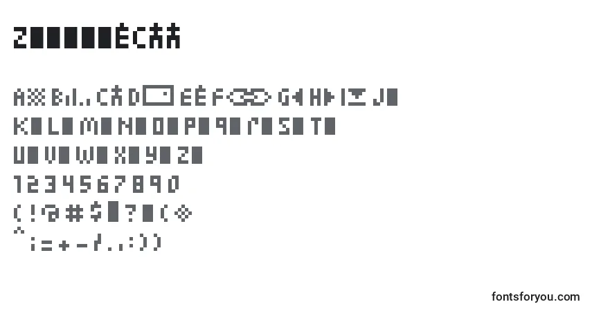 A fonte ZuptypeCcc – alfabeto, números, caracteres especiais