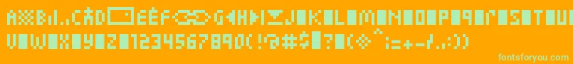 Fonte ZuptypeCcc – fontes verdes em um fundo laranja