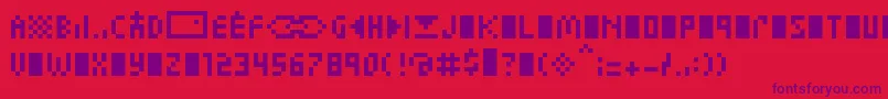 ZuptypeCcc-Schriftart – Violette Schriften auf rotem Hintergrund