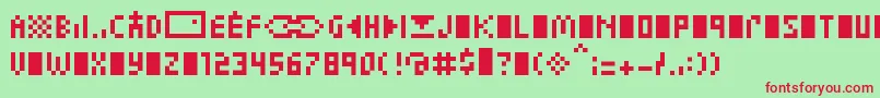 ZuptypeCcc Font – Red Fonts on Green Background