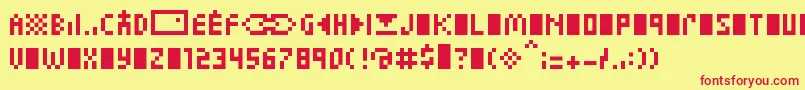 ZuptypeCcc-fontti – punaiset fontit keltaisella taustalla