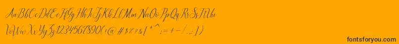 brillyo  reguler-Schriftart – Schwarze Schriften auf orangefarbenem Hintergrund