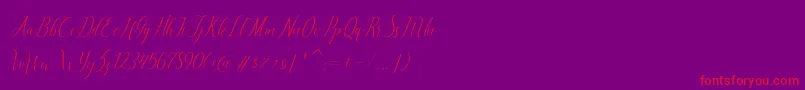 brillyo  reguler-Schriftart – Rote Schriften auf violettem Hintergrund