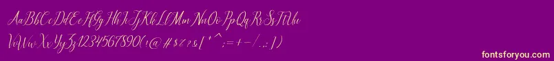 brillyo  reguler Font – Yellow Fonts on Purple Background