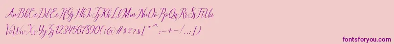brillyo Slant-Schriftart – Violette Schriften auf rosa Hintergrund