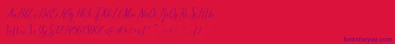 brillyo Slant-Schriftart – Violette Schriften auf rotem Hintergrund