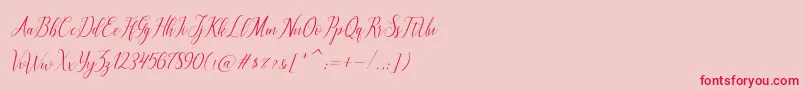 brillyo Slant-Schriftart – Rote Schriften auf rosa Hintergrund