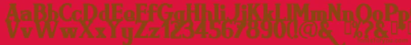 BRIMB   -Schriftart – Braune Schriften auf rotem Hintergrund