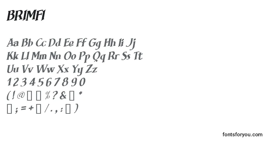 Schriftart BRIMFI   (122164) – Alphabet, Zahlen, spezielle Symbole