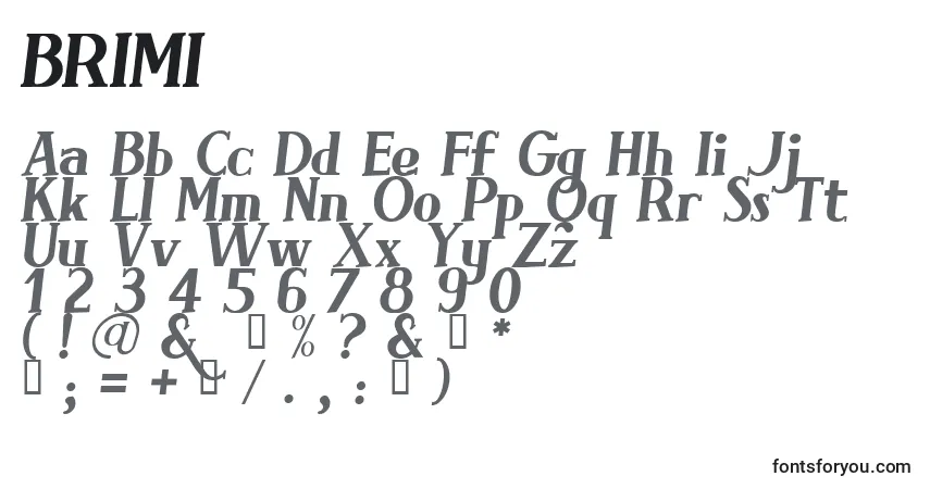 A fonte BRIMI    (122165) – alfabeto, números, caracteres especiais