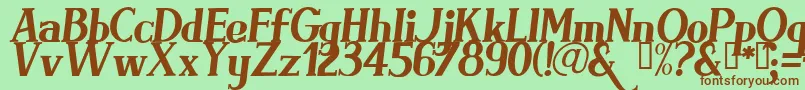 BRIMI   -Schriftart – Braune Schriften auf grünem Hintergrund