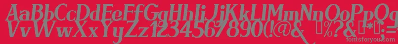 フォントBRIMI    – 赤い背景に灰色の文字