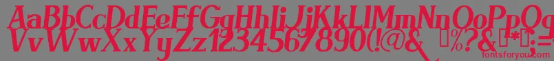 BRIMI   -Schriftart – Rote Schriften auf grauem Hintergrund