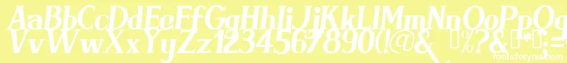 フォントBRIMI    – 黄色い背景に白い文字