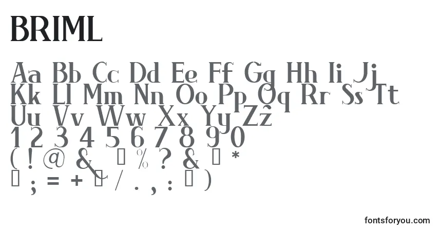 Czcionka BRIML    (122166) – alfabet, cyfry, specjalne znaki