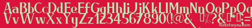 フォントBRIML    – 赤い背景に緑の文字