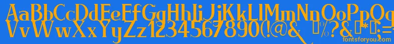 フォントBRIML    – オレンジ色の文字が青い背景にあります。