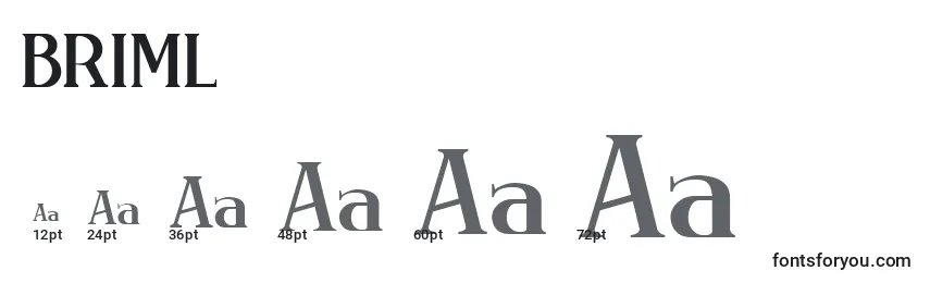 Größen der Schriftart BRIML    (122166)