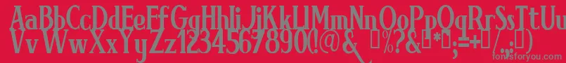 フォントBRIMN    – 赤い背景に灰色の文字
