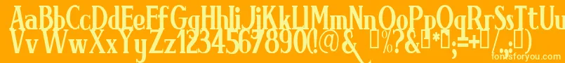 フォントBRIMN    – オレンジの背景に黄色の文字